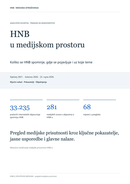 Cover: HNB u medijskom prostoru